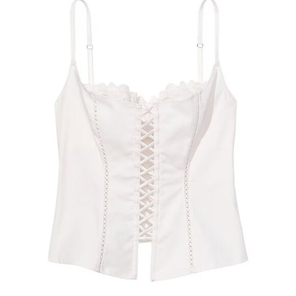 RARE Victoria's Secret White Cotton Corset - Picture 1 of 3
